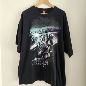 Vintage Marvel Thor Graphic T-Shirt Mad Engine Black XXL Lightning Comic Tee